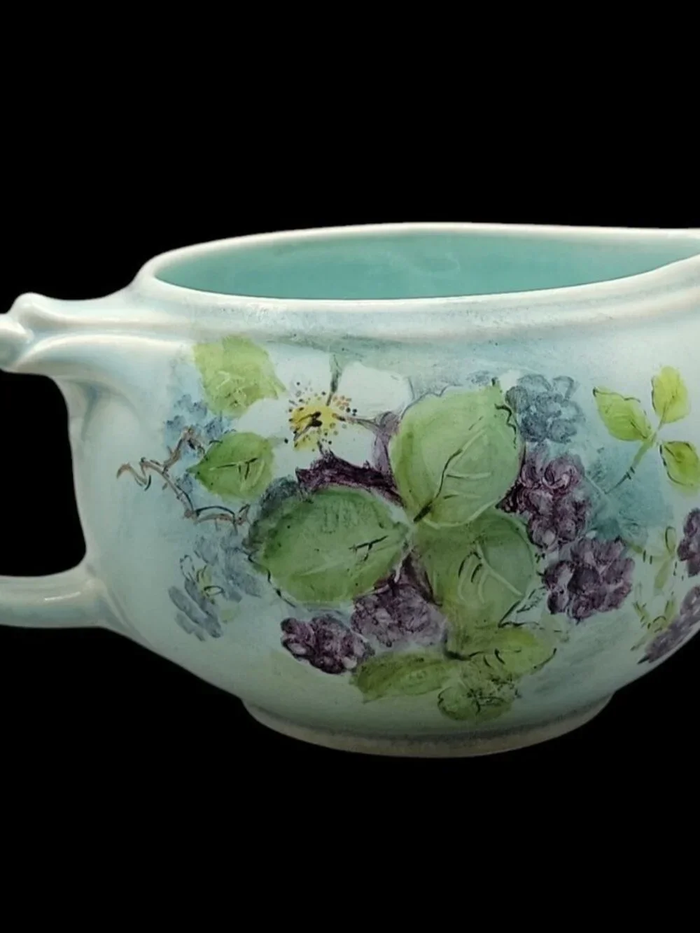 Vtg Lu-Ray Pastels Windsor Blue Gravy Boat Hand-Painted by Carmen Bussman 1521